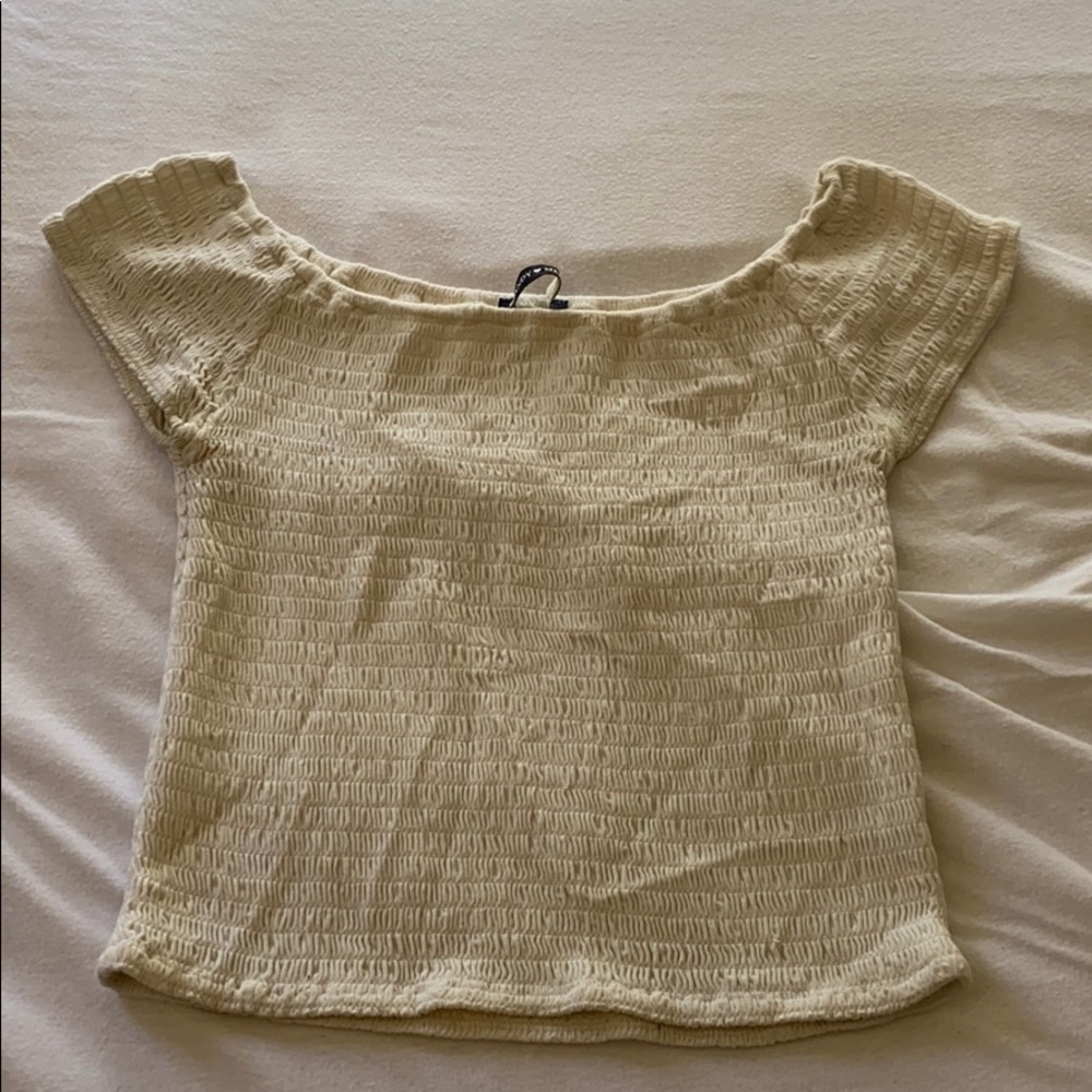 white brandy melville ruched top